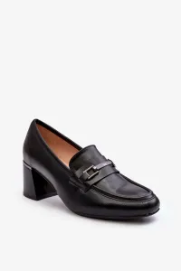 High-heeled leather pumps Black Idona