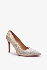 High heels embellished with gold Klonisa glitter #8777547