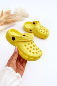Kids Foam Crocs Slides Yellow Percy #7360921