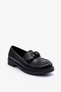 Leather loafers Flat heeled shoes black SBarski