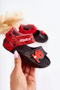 Lightweight foam children's sandals with Velcro Black Asti