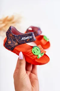 Lightweight foam sandals for children with Velcro orange Asti #7360966