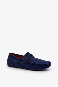 Men's eco suede loafers, navy blue, Nedlin #9507497