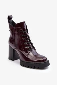 Patented ankle boots, insulated burgundy D&A