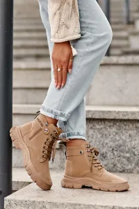 Women's insulated suede ankle boots Beige Jailina