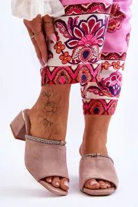 Suede high-heeled slippers S.Barski Beige #7367261