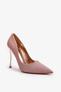 Tiberon's glittering champagne stiletto heels