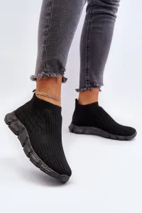 Women's Black Slip-on Sports Sock Shoes Liraelia #9509559