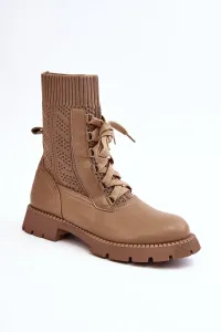 Women's boots with lace-up sock, brown Gentiana