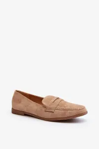 Women's classic dark beige loafers Olevin