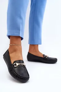 Women's classic loafers made of eco leather black Demese