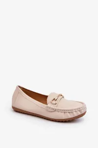 Women's Classic Loafers with Beige Ainslee Decoration #9483032