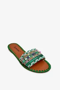 Women's decorated slippers Green Bellisa #6240044