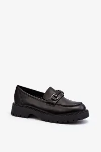 Women's eco leather loafers black Ledda