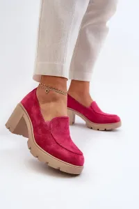 Women's eco-suede shoes with high heels and Fuchsia Arablosa platform