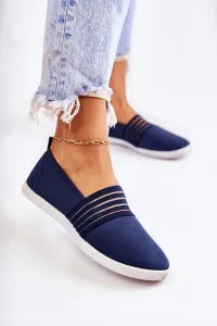 Women's Fabric Sneakers Slip-On navy blue Lilis #6240727