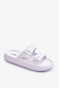Women's foam sandals with stripes White Sharmen #7376812