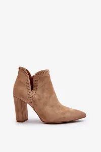 Women's high-heeled ankle boots with beige cutout Kerestia