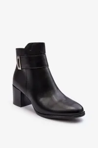Women's leather ankle boots Black Starines