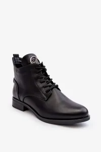 Women's leather shoes with decoration, Black Attiame #8014958