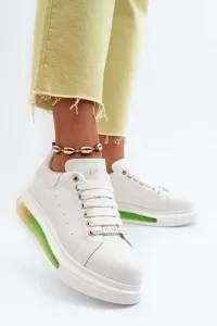 Women's leather sneakers GOE White #9501260
