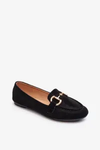 Women's loafers with eco-suede trim, Black Winalita
