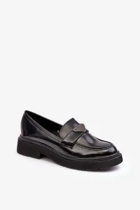 Women's loafers with flat heels Black Venla