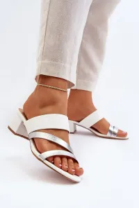 Women's low-heeled slippers white Rosila