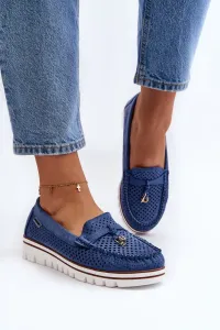 Women's openwork loafers Blue Twista