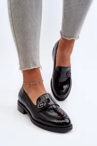 Women's patent leather loafers black Dilhela