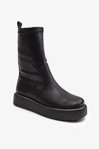 Women's platform shoes, Eco-leather, Black Algedi