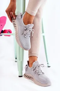 Women's shoes made of sports material Lenney Grey #6080522