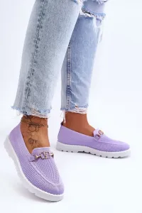 Women's slip-on sneakers with decoration purple Alena #7371069