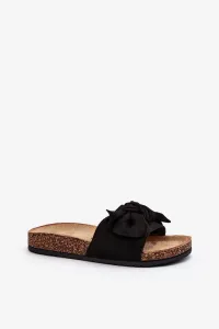 Women's slippers with bow, black Ezephira