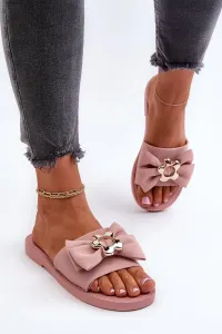 Women's slippers with bow, pink Arsicada