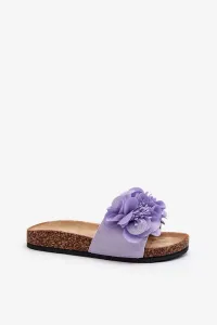 Women's slippers with flowers, purple Lulania