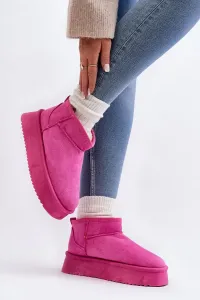 Women's snow boots with thick soles, pink Caliksa