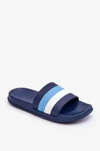 Women's striped slippers dark blue Vision