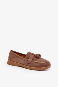 Women's suede loafers brown Dansitu