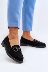 Women's suede loafers with black Echonesa embellishment