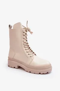 Women's work boots, eco-leather, light beige irande