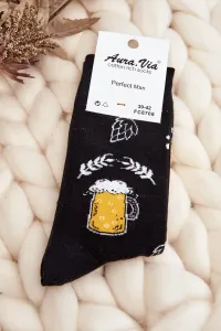 Men's Patterned Socks Beer Black #8829882