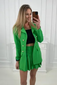 Elegant set of jackets with a skirt of green color
