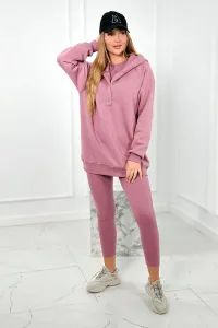 Set 3in1 sweatshirt, top and leggings dark pink