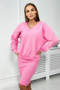 Set blouse + ribbed dress light pink