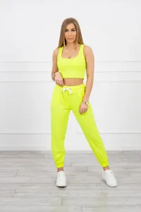 Set top+trousers yellow neon