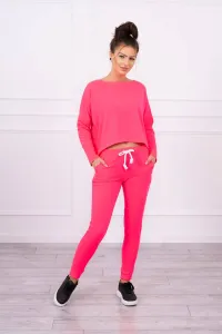 Set with oversized blouse pink neon