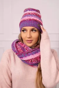Women's Fleece Set Feliksa K411 Powder Pink + Dark Purple