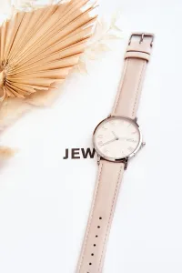 ERNEST women's watch with analogue strap light beige