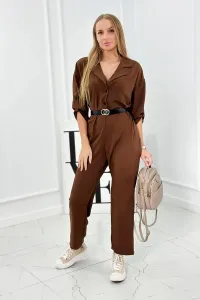 Overall with decorative mocca belt